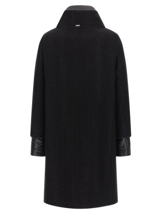 Lamé thread and wool coat #