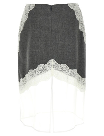 Organza lace wool skirt #