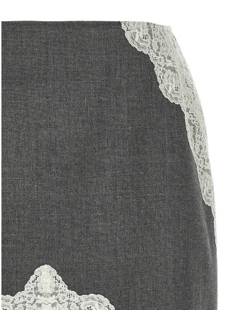 Organza lace wool skirt #