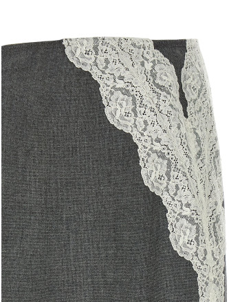 Organza lace wool skirt #