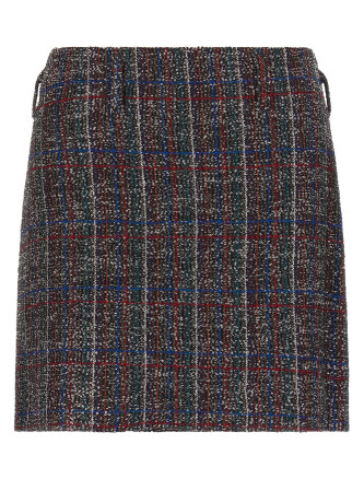 Sequin tartan skirt