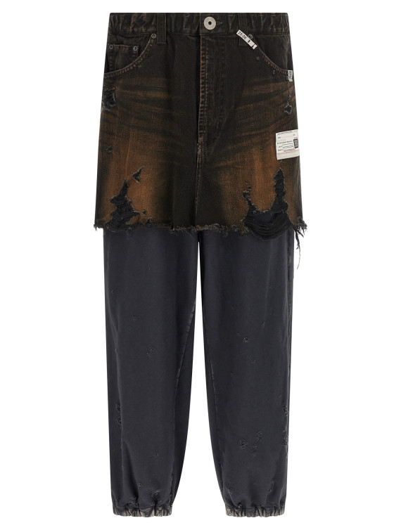 'Waist Layered Denim' pants #1