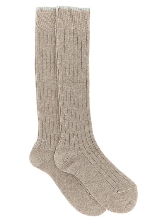 Ribbed cashmere socks #1