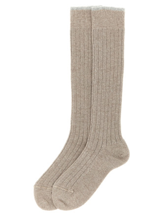 Ribbed cashmere socks #