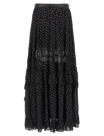 'Black And Gold Chiffon Lace Maxi' skirt #
