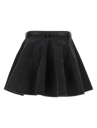 'Black Flared Denim Mini' skirt #