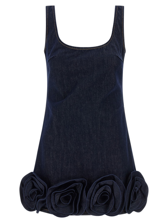 'Indigo Denim 3D Flower Mini' dress #1