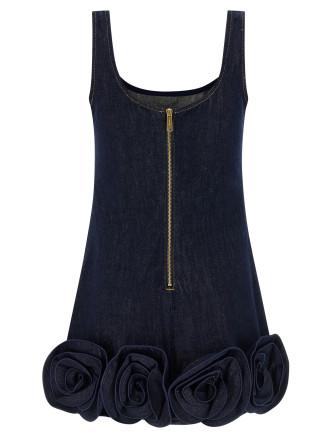 'Indigo Denim 3D Flower Mini' dress #