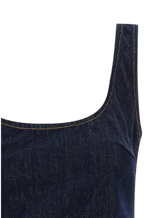 'Indigo Denim 3D Flower Mini' dress #