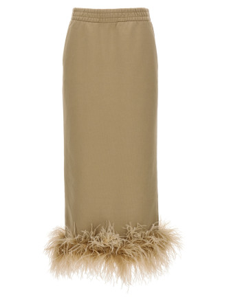 Feather midi skirt