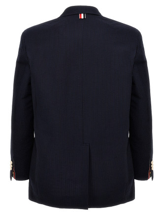 Single-breasted seersucker blazer #