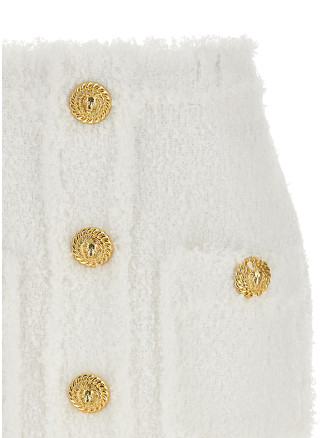 Button tweed skirt #