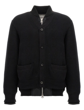 Nylon insert cardigan