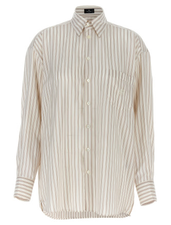 Logo embroidery striped shirt