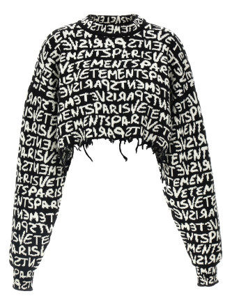 'Vetements Paris Monogram' cropped sweater