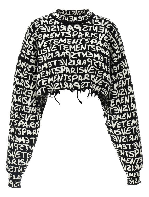 'Vetements Paris Monogram' cropped sweater #1
