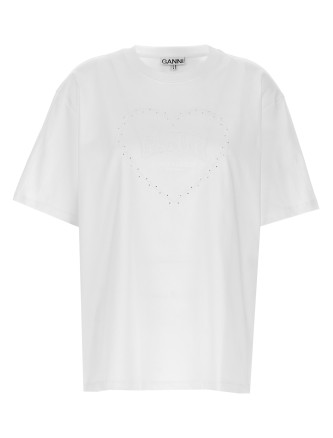 Rhinestone logo embroidery T-shirt