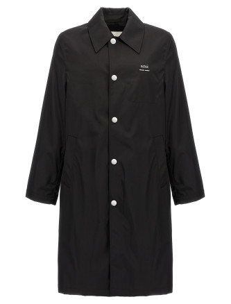 Technical twill trench coat