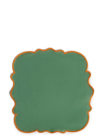 Set of 2 napkins with scalloped edge