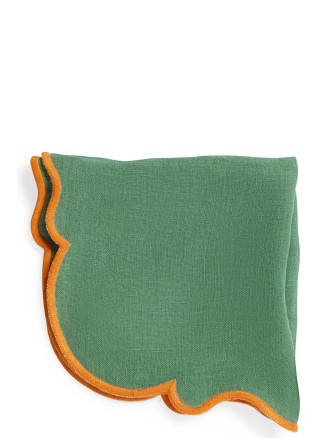 Set of 2 napkins with scalloped edge #