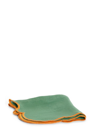 Set of 2 napkins with scalloped edge #