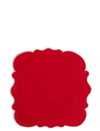 Set of 2 napkins with scalloped edge