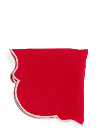 Set of 2 napkins with scalloped edge #