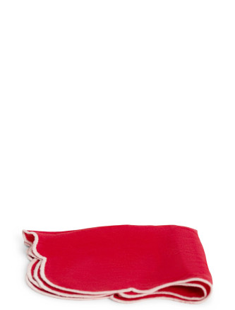 Set of 2 napkins with scalloped edge #