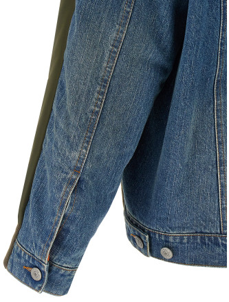 Bimaterial bomber jacket #