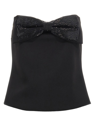 'Black Crepe Bandeau' top