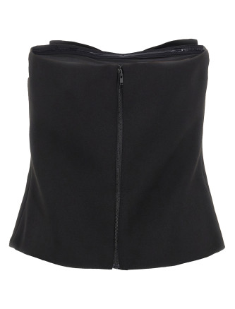 'Black Crepe Bandeau' top #