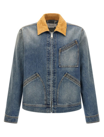 Suede denim jacket