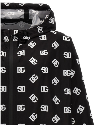 Logo print hooded jacket #