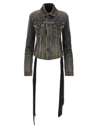 'Lace Up' denim jacket