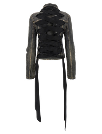 'Lace Up' denim jacket #