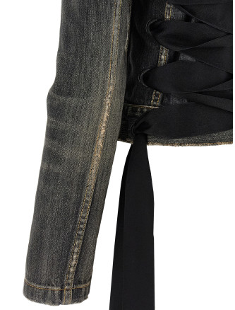 'Lace Up' denim jacket #