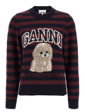 'Graphic Wool Mix Poodle Stripe' sweater