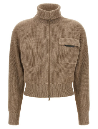 'Shiny Flap Detail' cropped cardigan