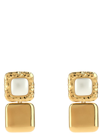 'Mottled Gold Pearl Tiered' earrings