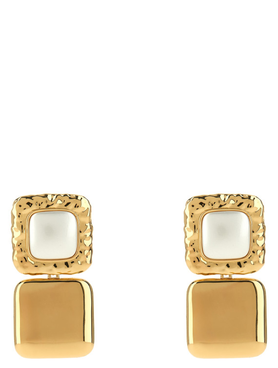 'Mottled Gold Pearl Tiered' earrings #1