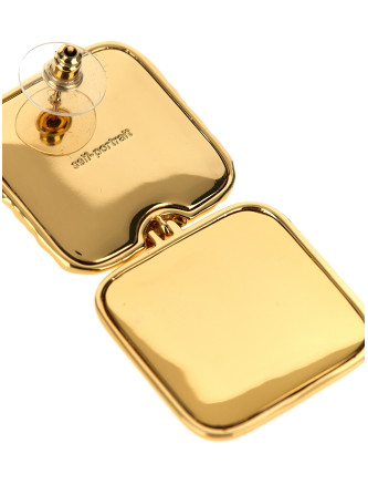 'Mottled Gold Pearl Tiered' earrings #