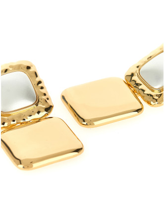 'Mottled Gold Pearl Tiered' earrings #