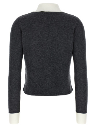 'Grey Contrast Collar' cardigan #