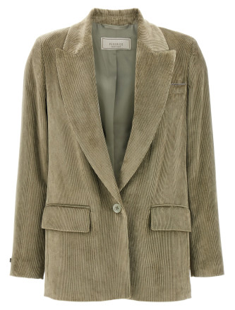 Ribbed velvet blazer