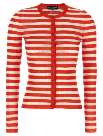 Striped viscose cardigan