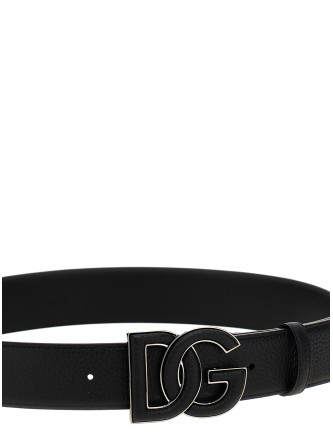Logo leather belt #
