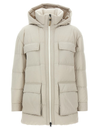 Knitted neck down jacket