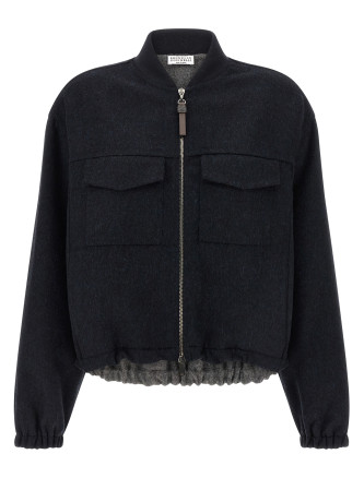 'Shiny Zipper Pull' bomber jacket