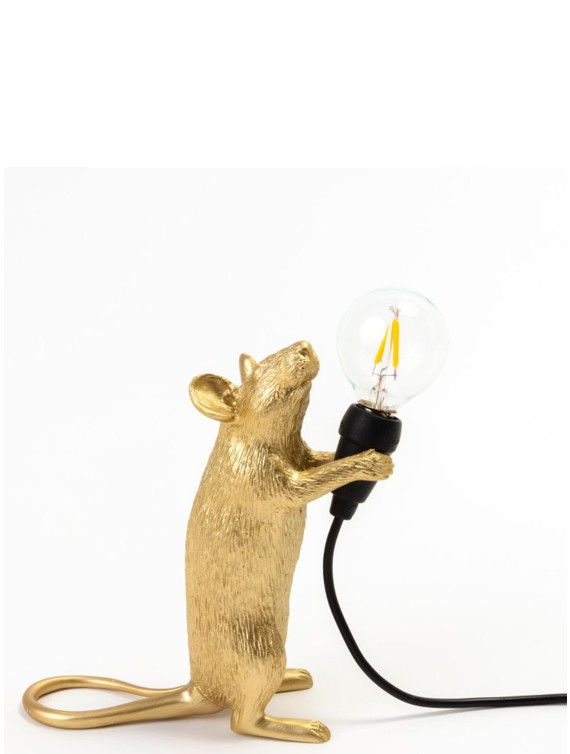 Seletti x Marcantonio 'Mouse Step Gold' lamp #1