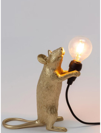 Seletti x Marcantonio 'Mouse Step Gold' lamp #